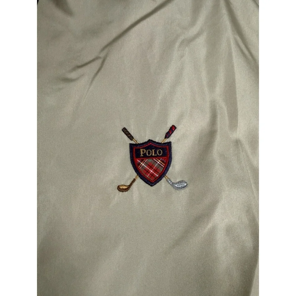 Polo Golf Ralph Lauren Jacket Men's XL Tan Harrington Full Zip Crest Logo